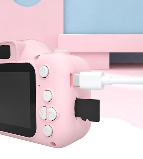 Детский цифровой селфи фотоаппарат Котик (Kitty) Full HD, розовый
