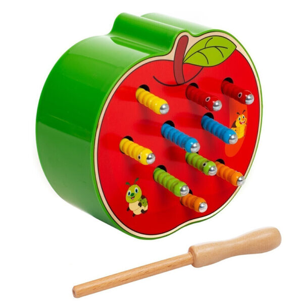 Магнитная игра "Поймай червячка", клубничка и яблочко